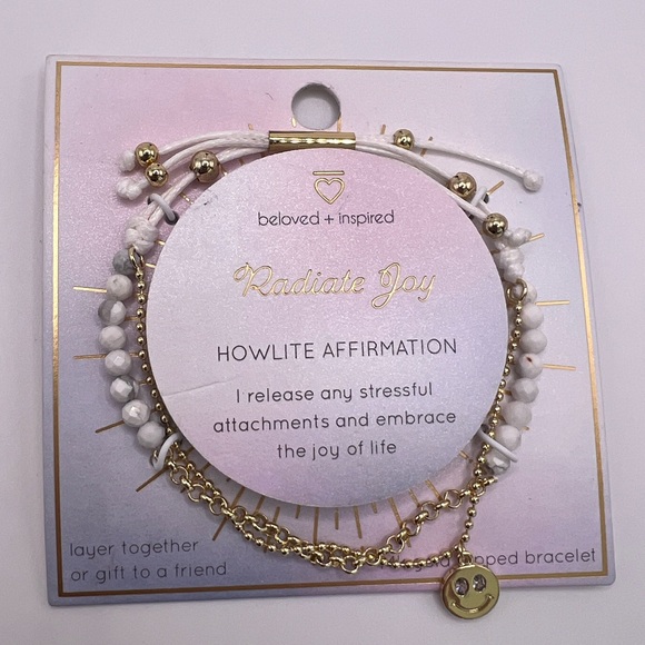 🚨3 for $15🚨 Howlite Affirmation Bracelet - Radiate Joy - Picture 2 of 5